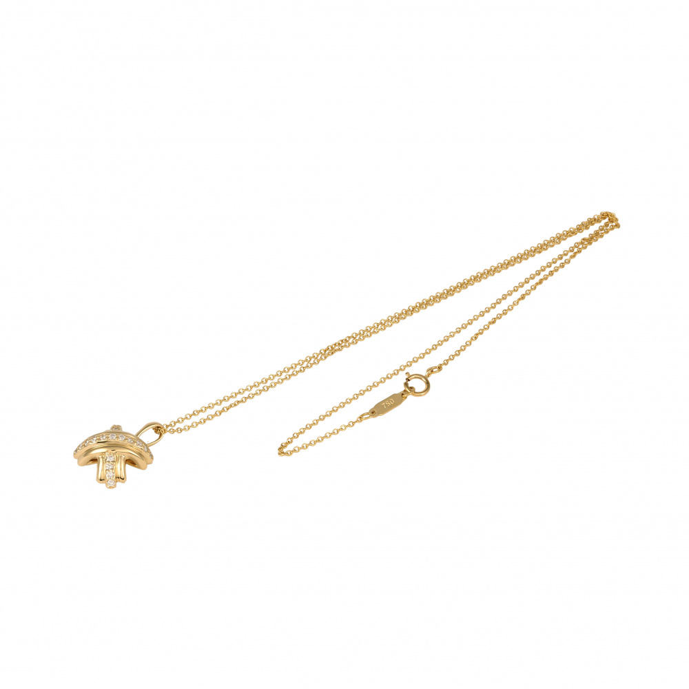 Tiffany & Co. Tiffany Signature K18YG Yellow Gold Necklace Diamond