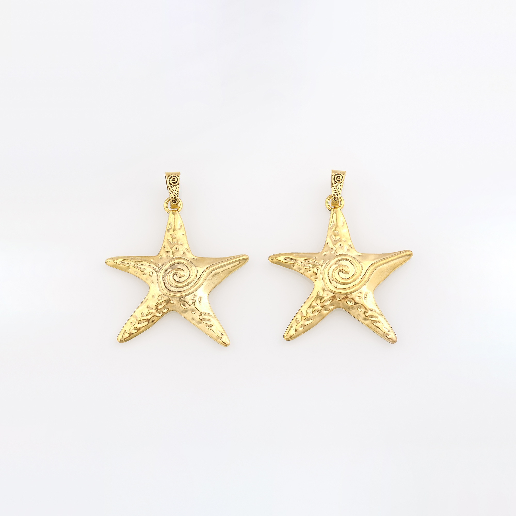 18K Gold Filled Starfish Pendant,Ocean Starfish Charm Earrings Necklace for DIY Jewelry Making Supply