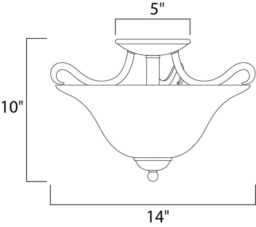 Maxim Basix 2-Light Semi-Flush Mount - Oil Rubbed Bronze - 10120FTOI