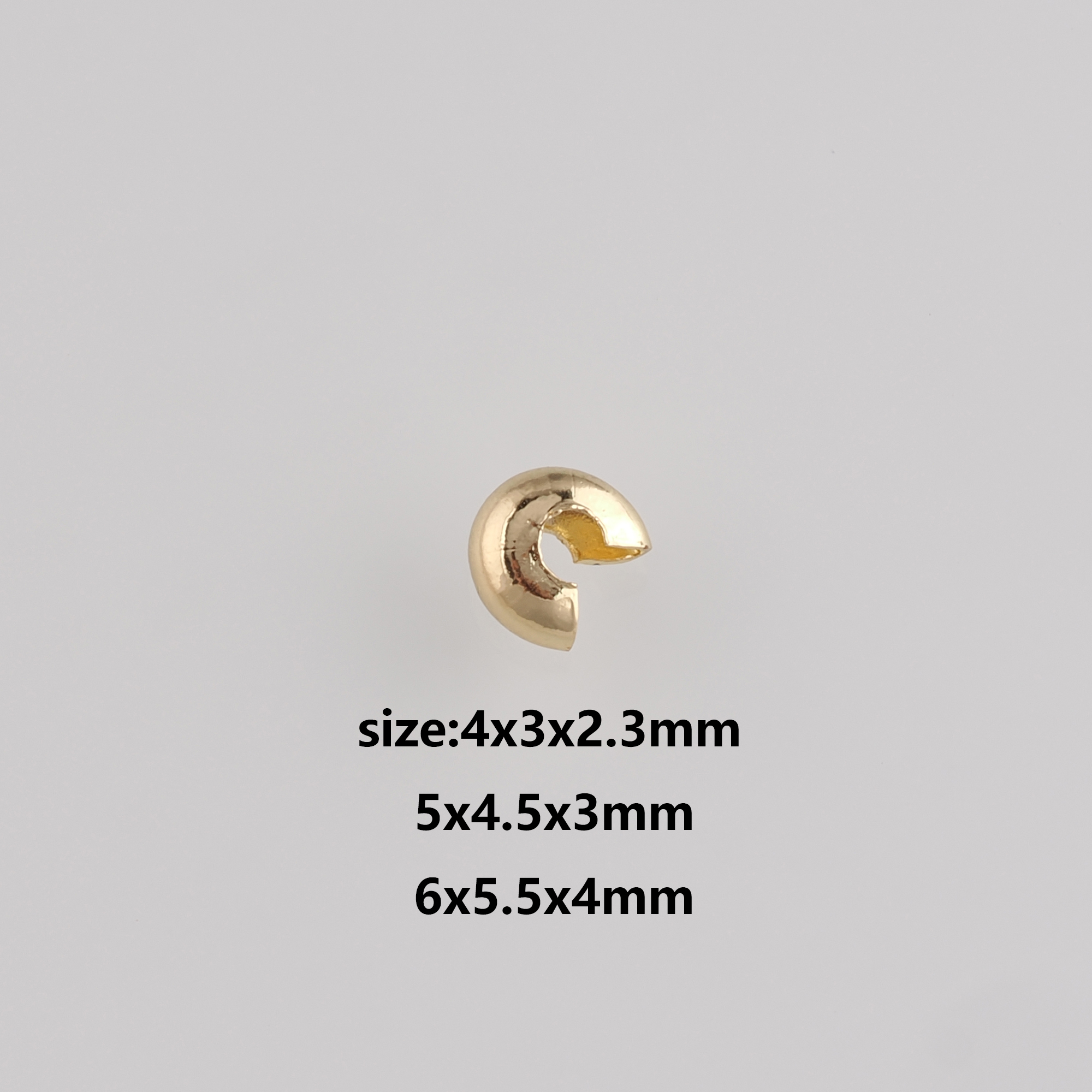 50Pcs 18K Gold Filled Positioning Beads,Crimp Beads,Crimp Cover Tubes for Bracelet Jewelry Necklace Making Supply
