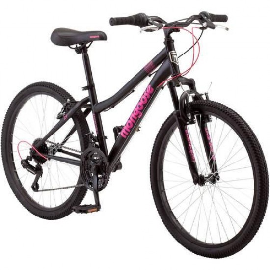 Excursion Mountain Bike, Girls, 24″, Black/Pink