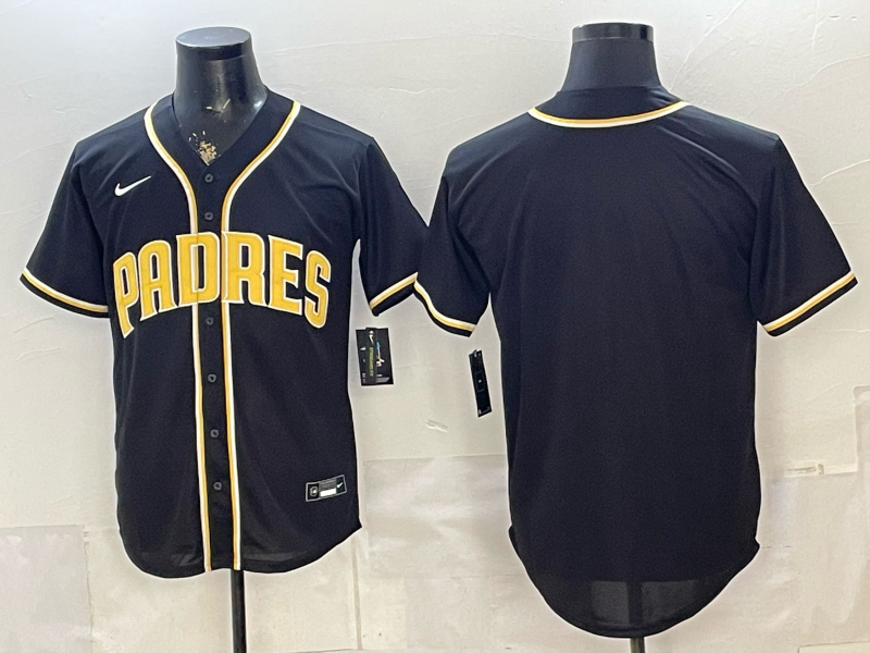 Men's San Diego Padres Fashion Replica Black Out Jersey