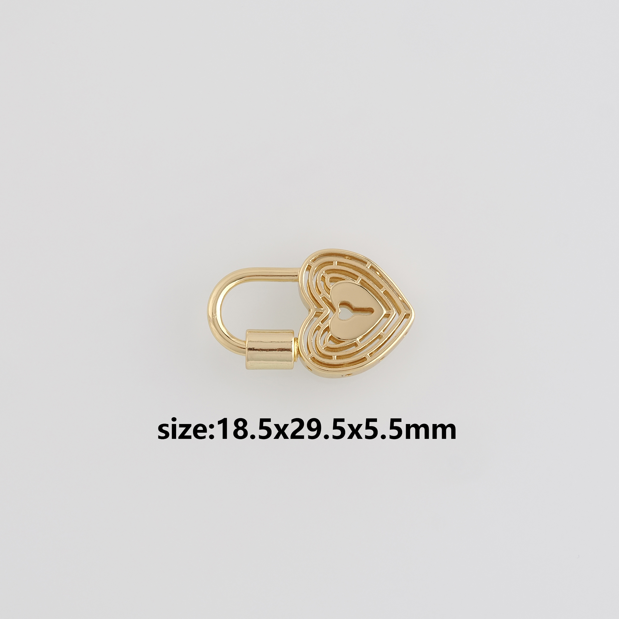 18K Gold Filled Heart Lock Carabiner Clips,Heart Screw Clasp Lock for DIY Jewelry Finding Necklace Bracelet