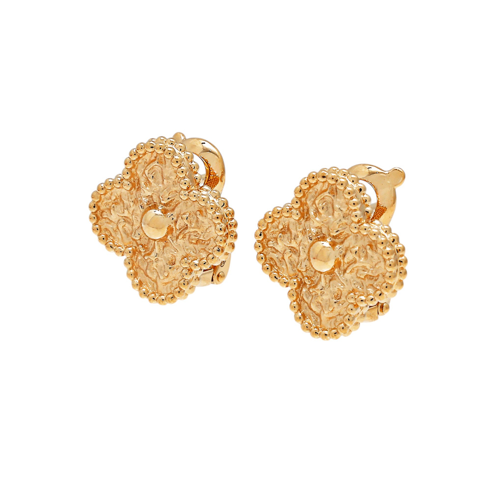 Van Cleef & Arpels Vintage Alhambra Earrings 18K Yellow Gold - About 0.490ct VCARO1IH00