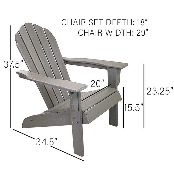 ResinTeak All Weather Essential Adirondack Chair,HDPE Poly Lumber