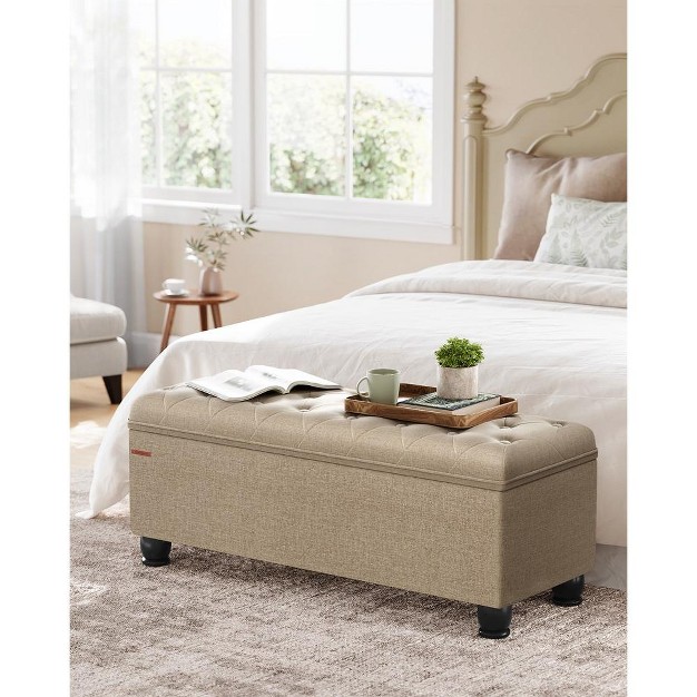 Storage Ottoman Bench Long Bed End Stool With Storage 330 6 Lb Load Capacity Solid Wood Legs