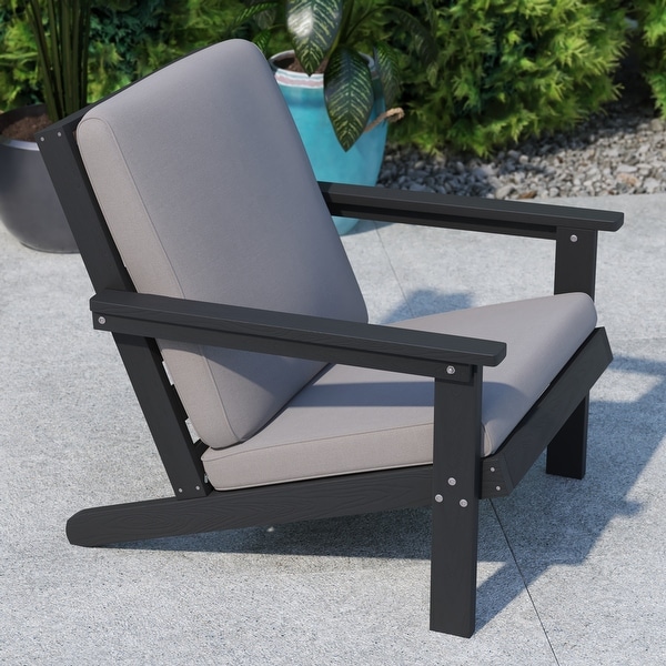 AllWeather Poly Resin Adirondack Style Chair and Cushions