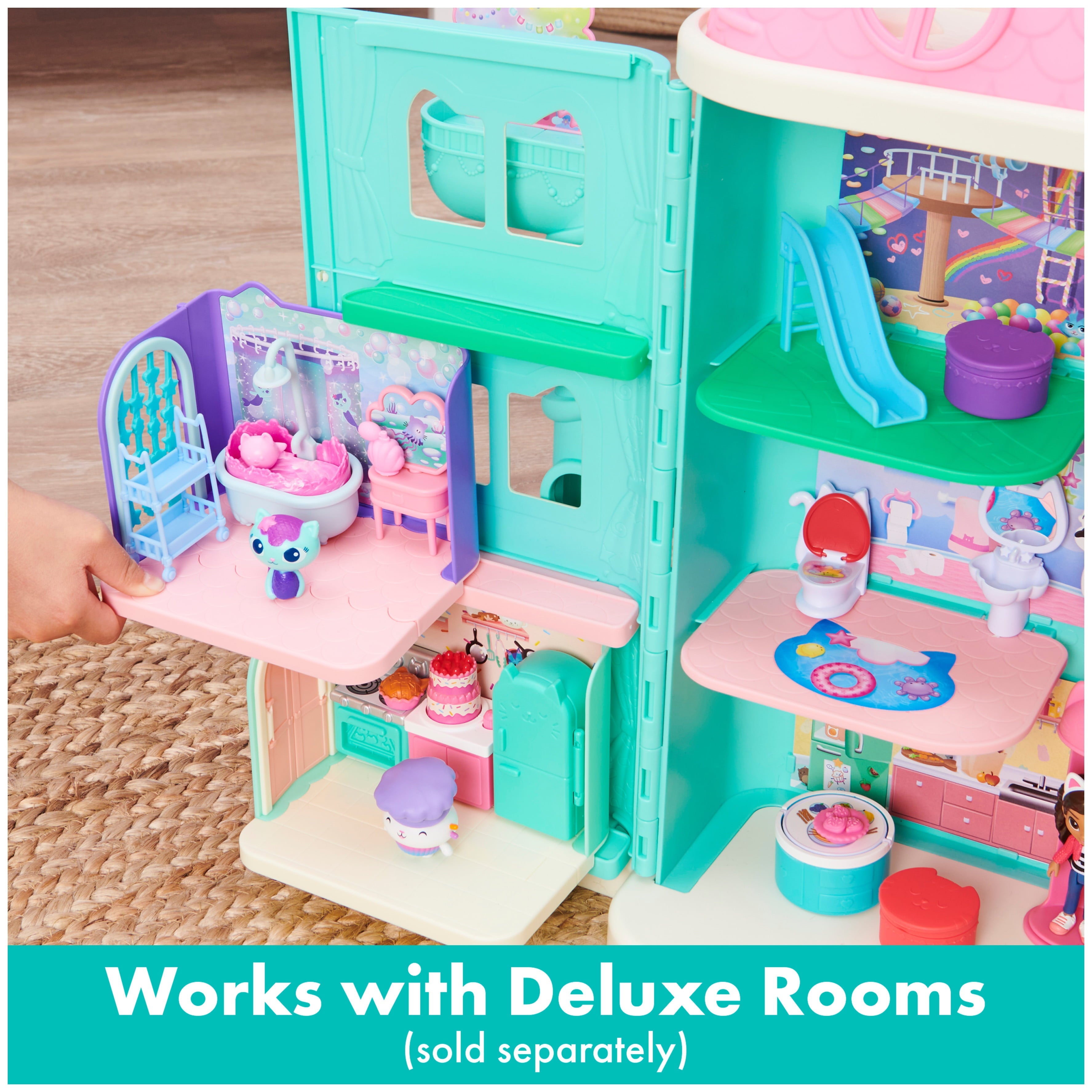 Gabby’s Dollhouse, Purrfect Dollhouse 2-Foot Tall Playset with Sounds, 15 Pieces
