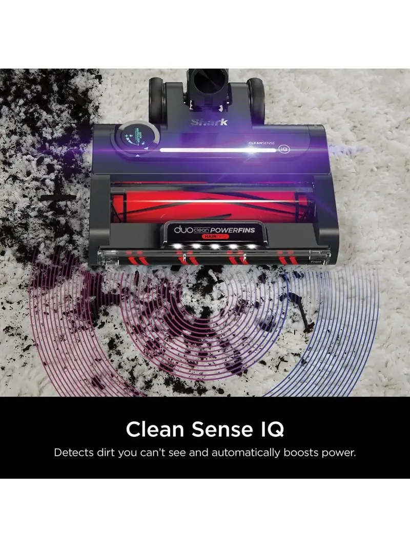 Shark Stratos Cordless Stick Vacuum – Clean Sense IQ Technology, DuoClean PowerFins, 60-Minute Runtime, HEPA Filtration, Ash Purple