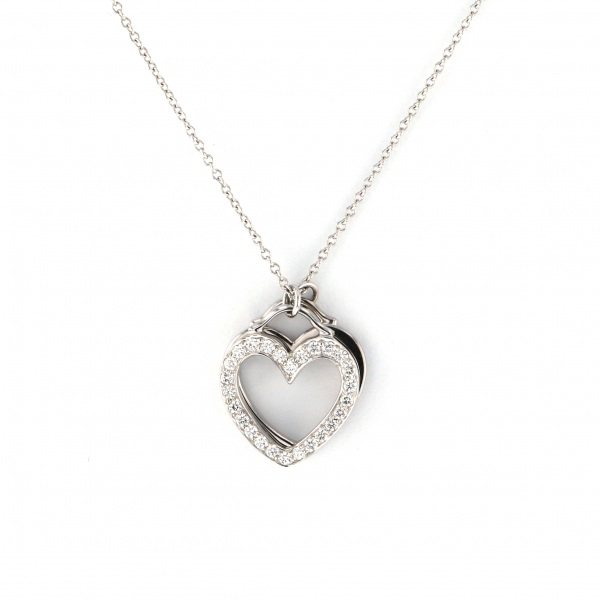 Tiffany & Co. Tiffany Heart Pendant White Gold K18WG Necklace Diamond