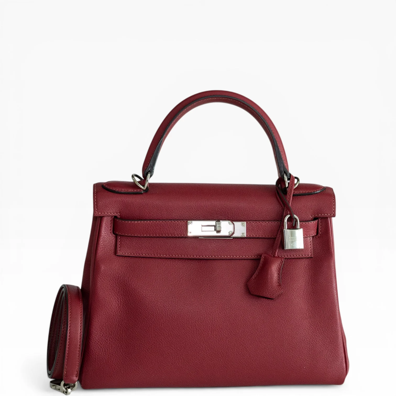 Hermès Kelly 28 Retourne Rubis Evergrain Palladium Hardware
