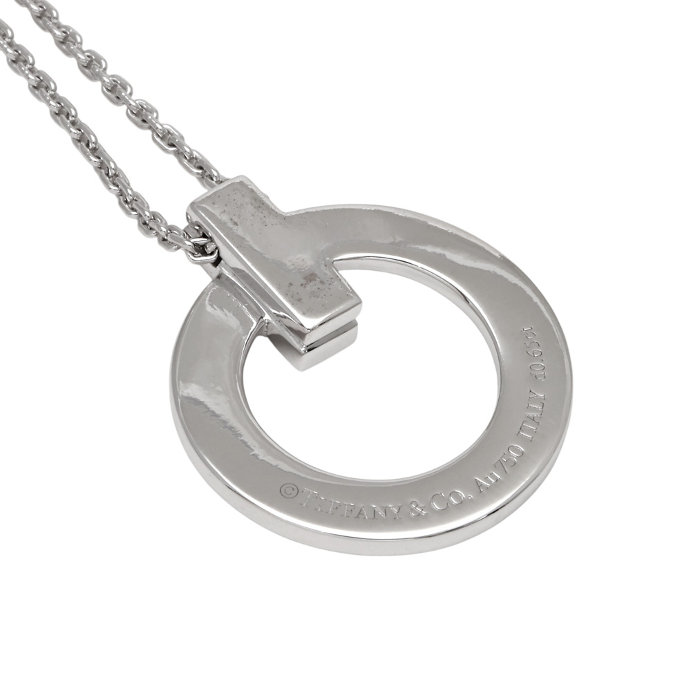 Tiffany & Co. Tiffany T One Circle Necklace 18K White Gold Diamond 68172268