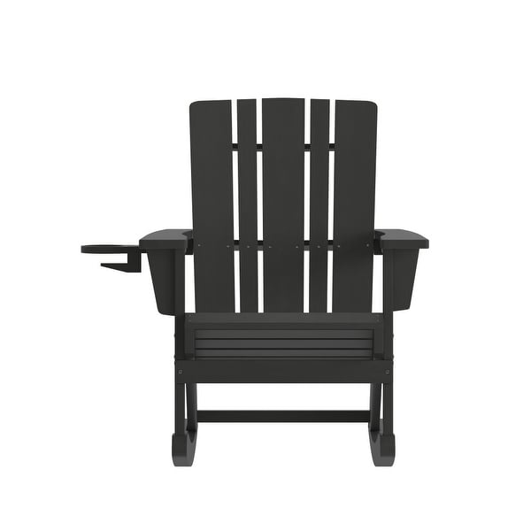 Commercial AllWeather Rocking Adirondack Chair with Swiveling Cupholder