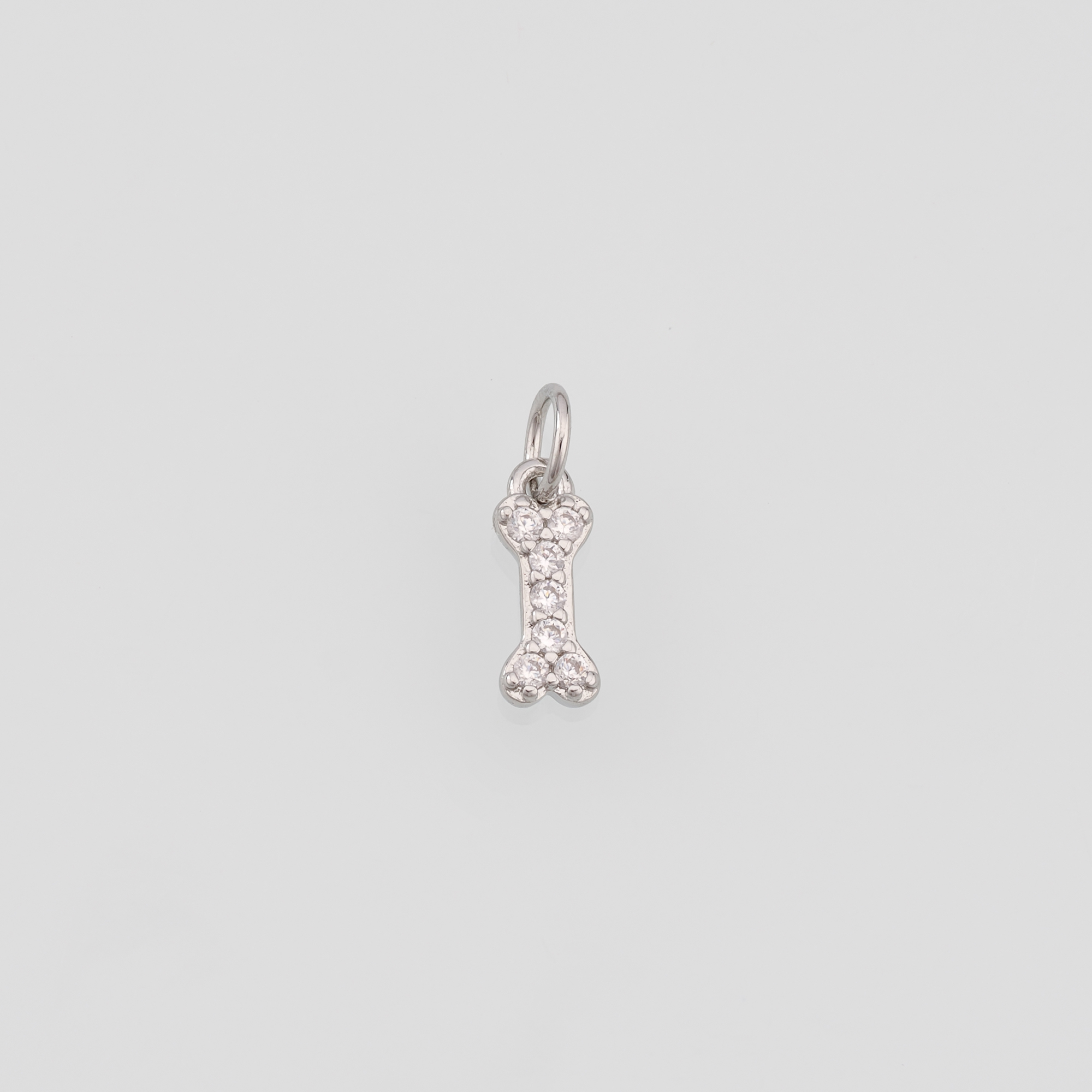 18K Gold Filled Bone Pendant,CZ Micro Pave Dog Bone Charm Earrings Necklace for DIY Jewelry Making Supply