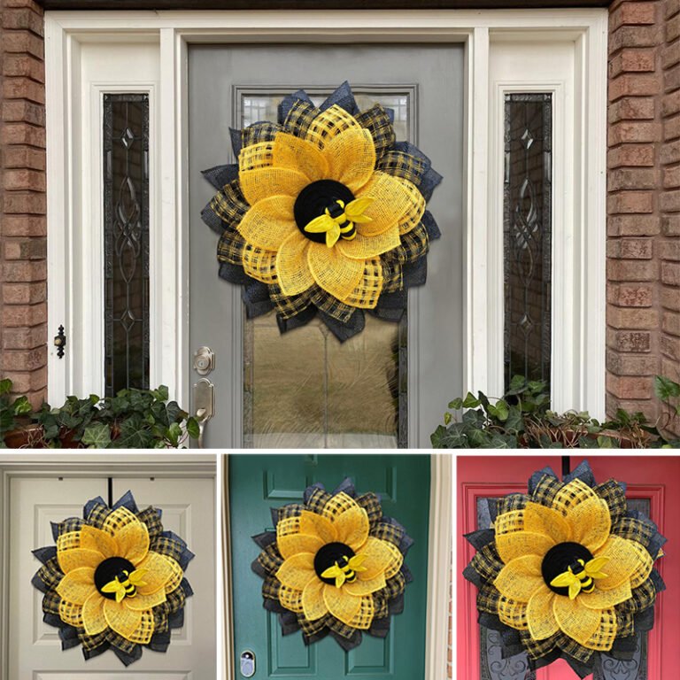 Bee Sunflower Wreath / Easter Bee Day Party Decorations