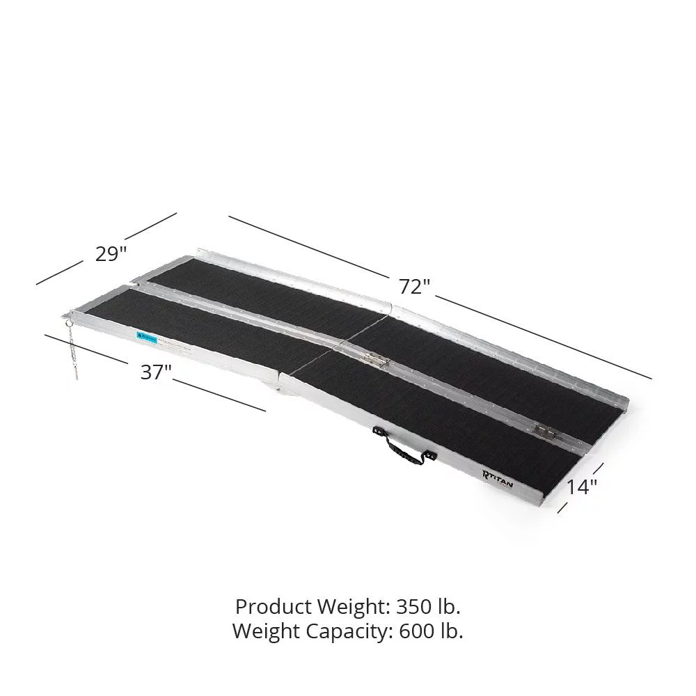 Titan Ramps 6' Multi-Fold Aluminum Wheelchair Ramp - 600 lb. Capacity