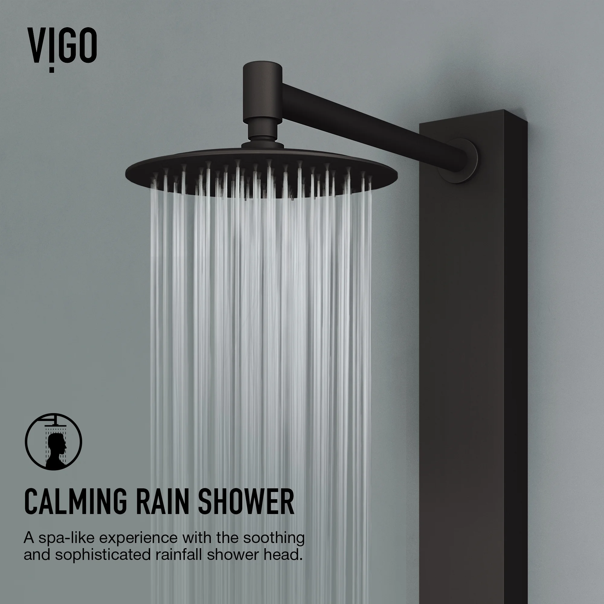 VIGO Bowery 58 in. H x 4 in. W 4-Jet Shower Panel System with Round Shower Head, Tub Filler and Hand Shower in Matte Black
