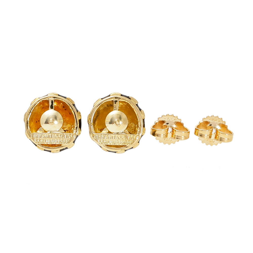 Tiffany & Co. Schlumberger Diamond Earrings 18K Yellow Gold