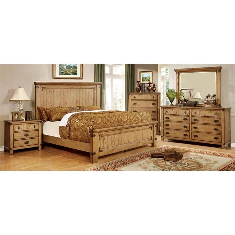 Bowery Hill 2-Piece Wood Dresser with Mirror in Mahogany Finish