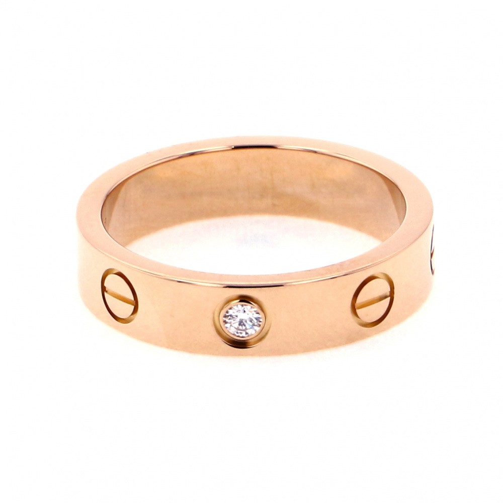 Cartier Love #47 Ring 18K Rose Gold Diamond