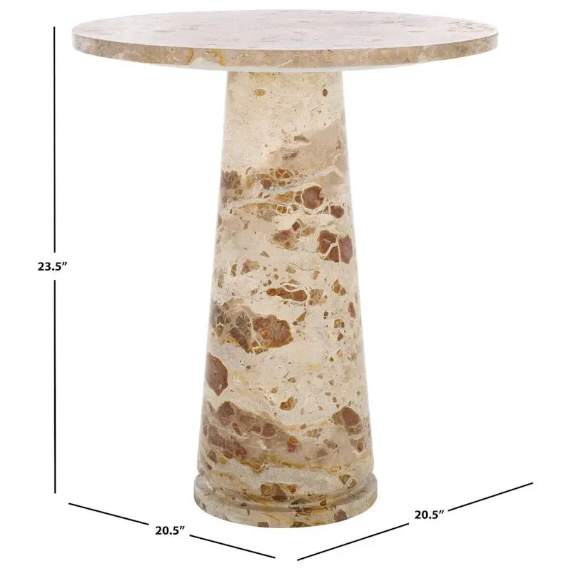 Safavieh Couture Ghicu Marble Accent Table – Tall Round Side Table (22″ W x 21″ D x 24″ H) in Premium Finish