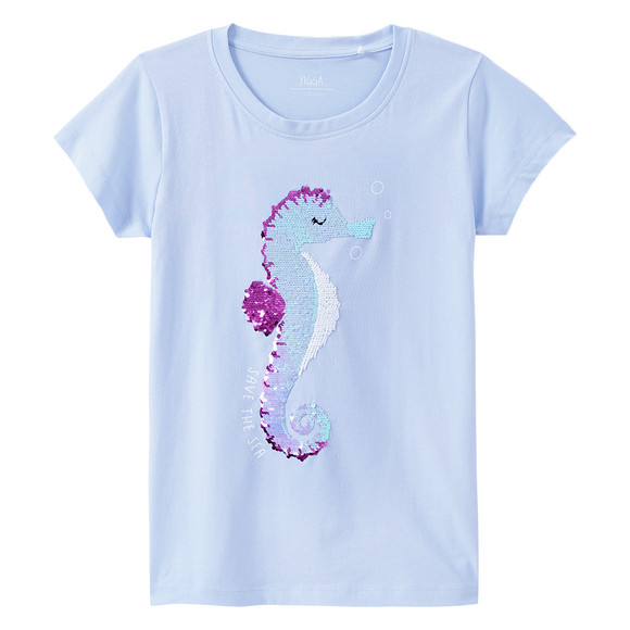 Yigga Mädchen T-Shirt mit Wendepailletten