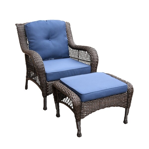 6piece Resin Wicker Patio Furniture Conversation Set with High Back