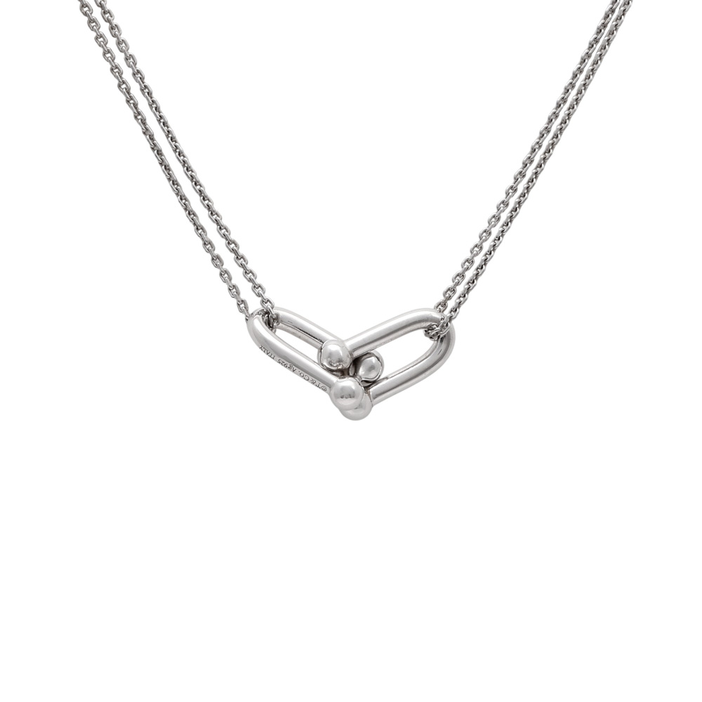 Tiffany & Co. Hardware Double Link Necklace Sterling Silver 63104337