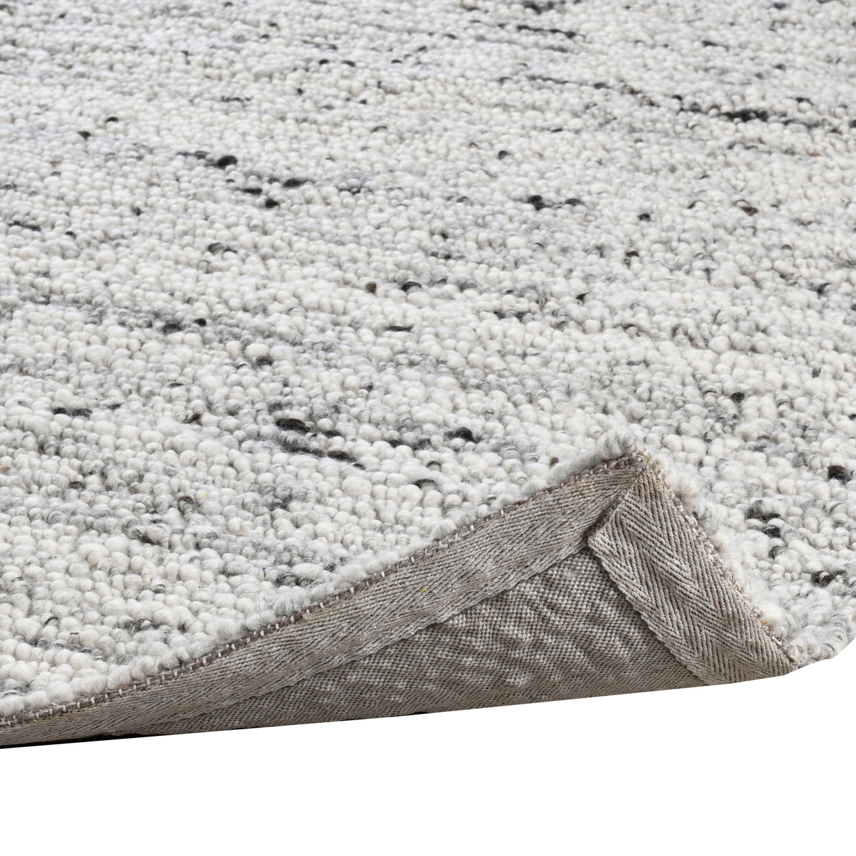 Evo 5 x 8 Medium Handwoven Area Rug Heather  Zealand Wool Ivory Gray- Saltoro Sherpi