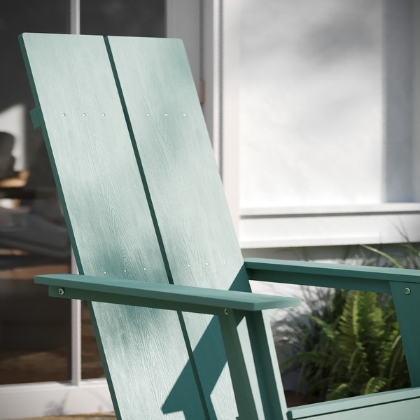 Modern Dual Slat Back Adirondack Style Patio Chair
