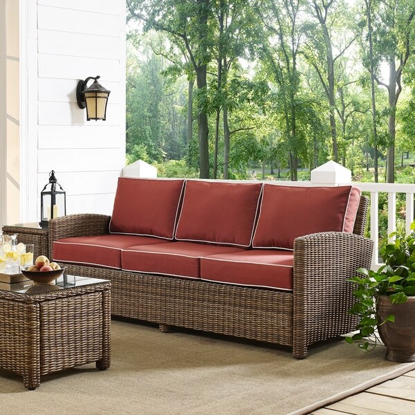 Crosley Bradenton Sofa with Sangria Cushions