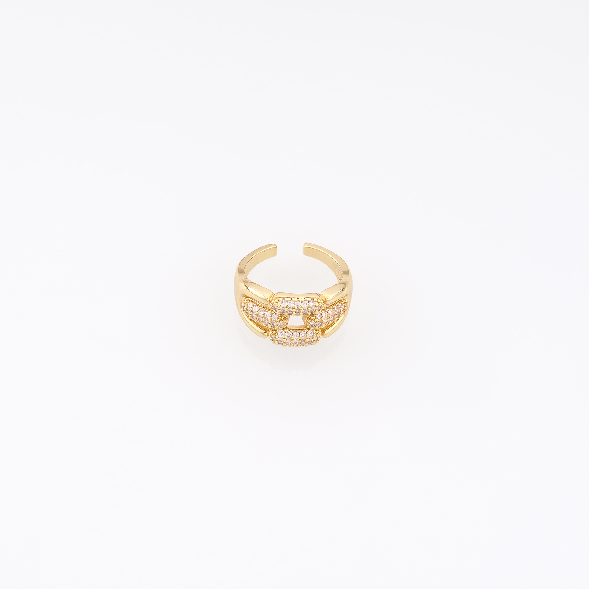 18K Gold Filled Wide CZ Ring,Dainty Zirconia Ring,Adjustable Ring,Minimalist Ring,Open Ring