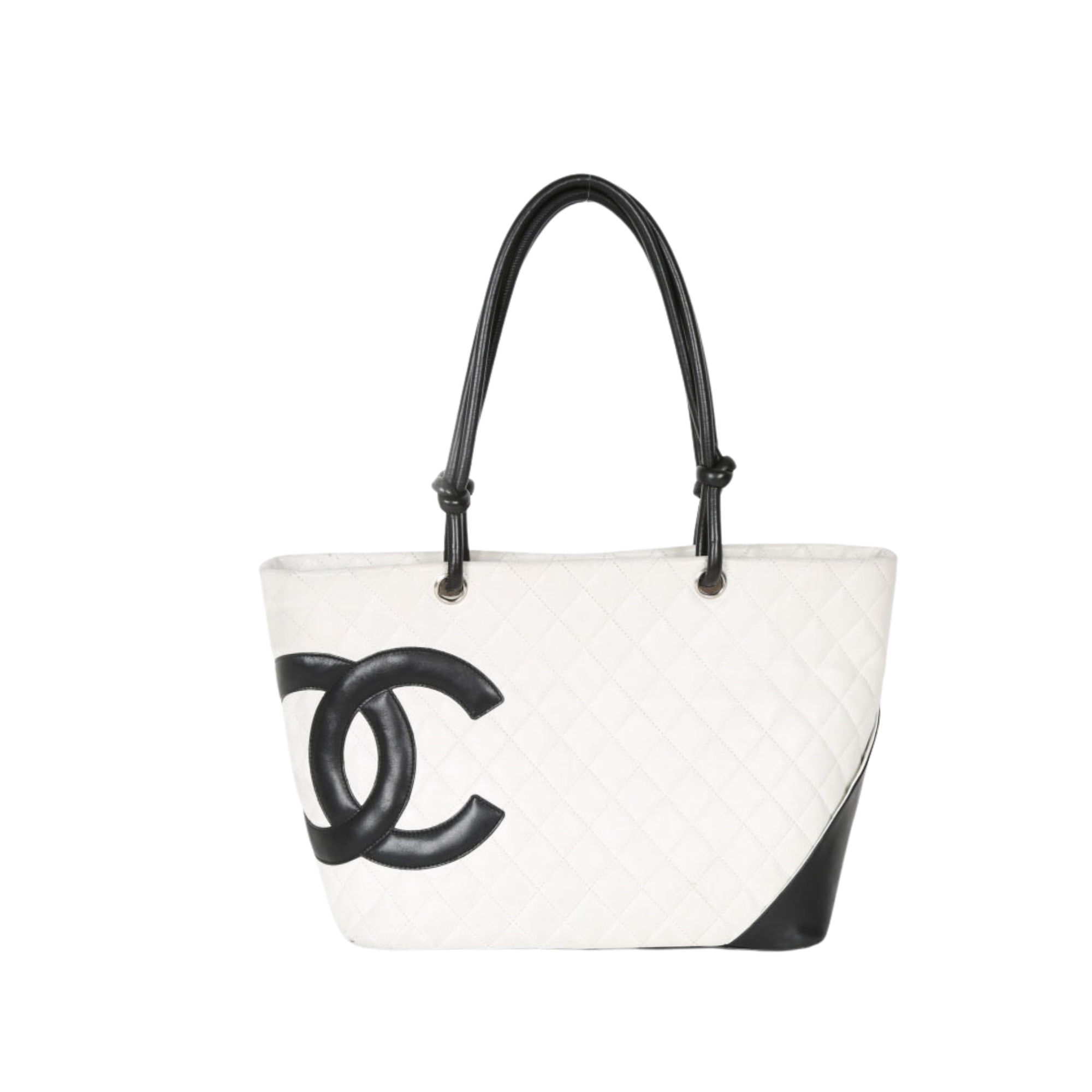 Chanel Calfskin Quilted Large Cambon Tote Black White 41Cm/16in