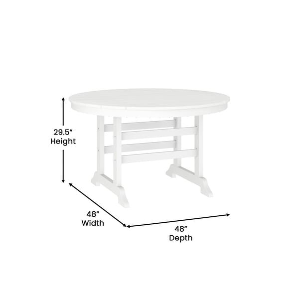 Commercial All Weather Adirondack Table and 4 Chairs with Cupholders