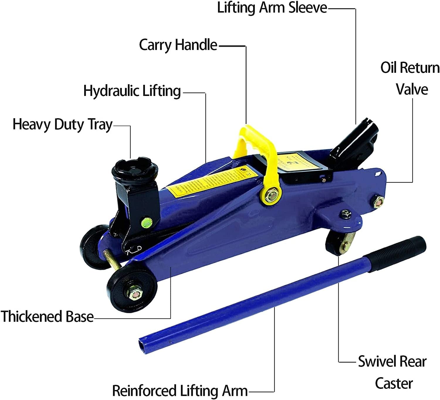 Dayplus Low Profile Floor Jack 2 Ton 4400lbs Aluminum Steel Racing Car Rapid Pump Lift