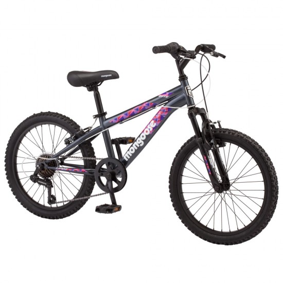 Byte Mountain Bike, 20-inch wheels, 7 speeds, girls frame, ages 6 and up, Grey