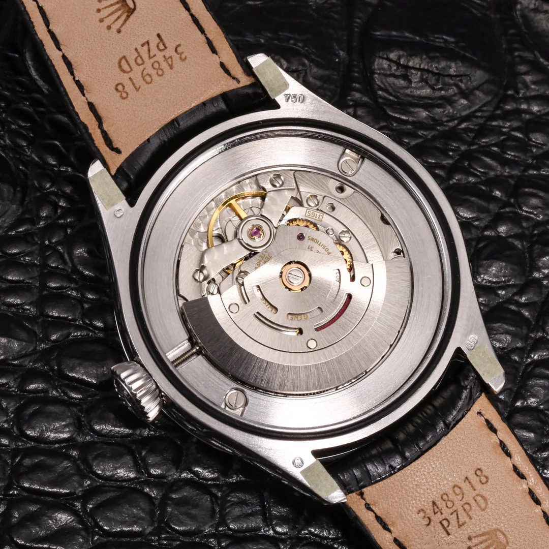 Rolex Cellini 39mm Silver Black Leather