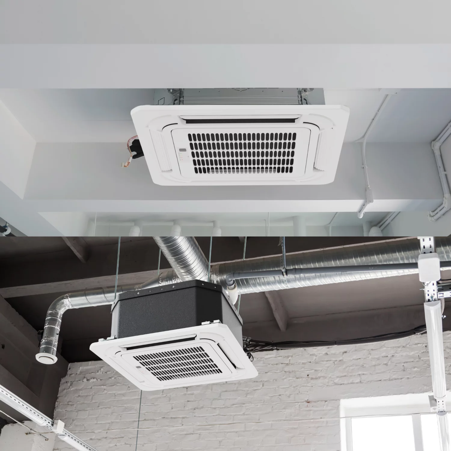 Cooper & Hunter 24000 BTU 230V Ceiling Cassette Mini Split Heat Pump Air Conditioner With 16ft Kit Cover 1500 Sq Ft