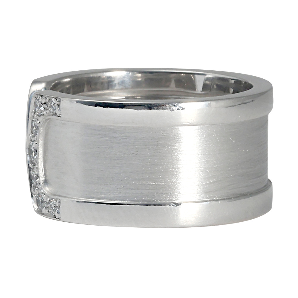 Cartier C Do Wide Ring 18K White Gold Diamond B4044100