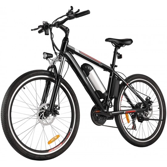 26 inch Electric Bike Adult Electric Mountain Bike, Electric Bicycle 20Mph with Removable 36V 8AH Lithium-Ion Battery 250W Motor 21 Speed Gear