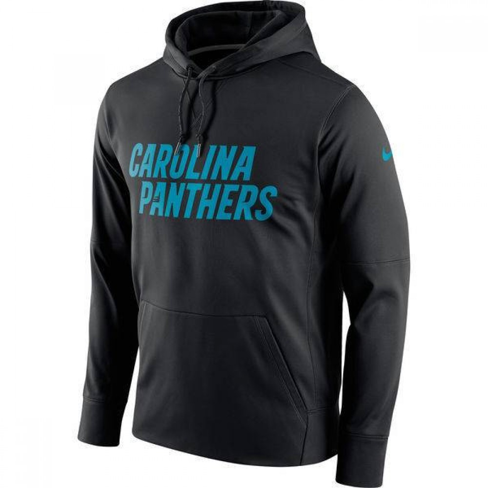 Men's Carolina Panthers Black Club Therma NFL Pullover Hoodie