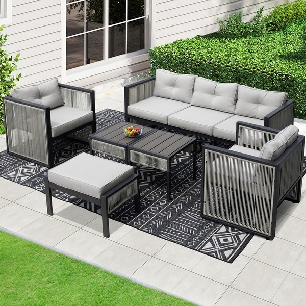 Nicesoul Modern Patio Furniture Sectional Sofa Set Oversized Wicker Outdoor Set