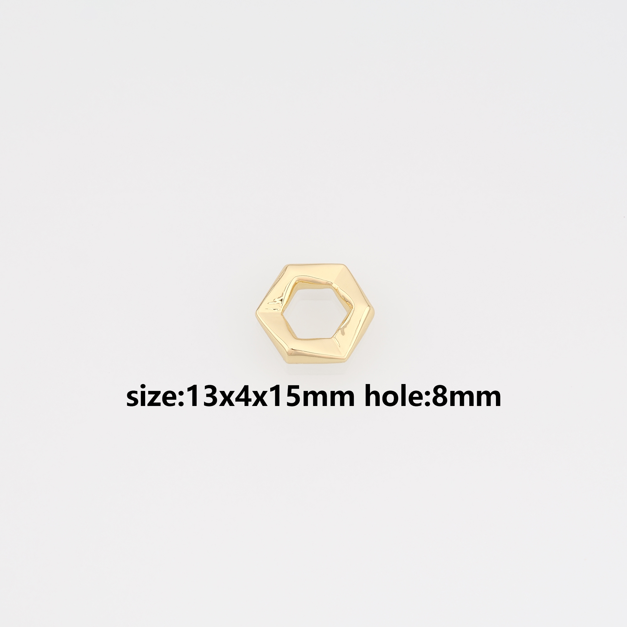 18K Gold Filled Hexagon Spacer Beads,Hexagon Bead for Bracelet Jewelry Necklace Making Supply