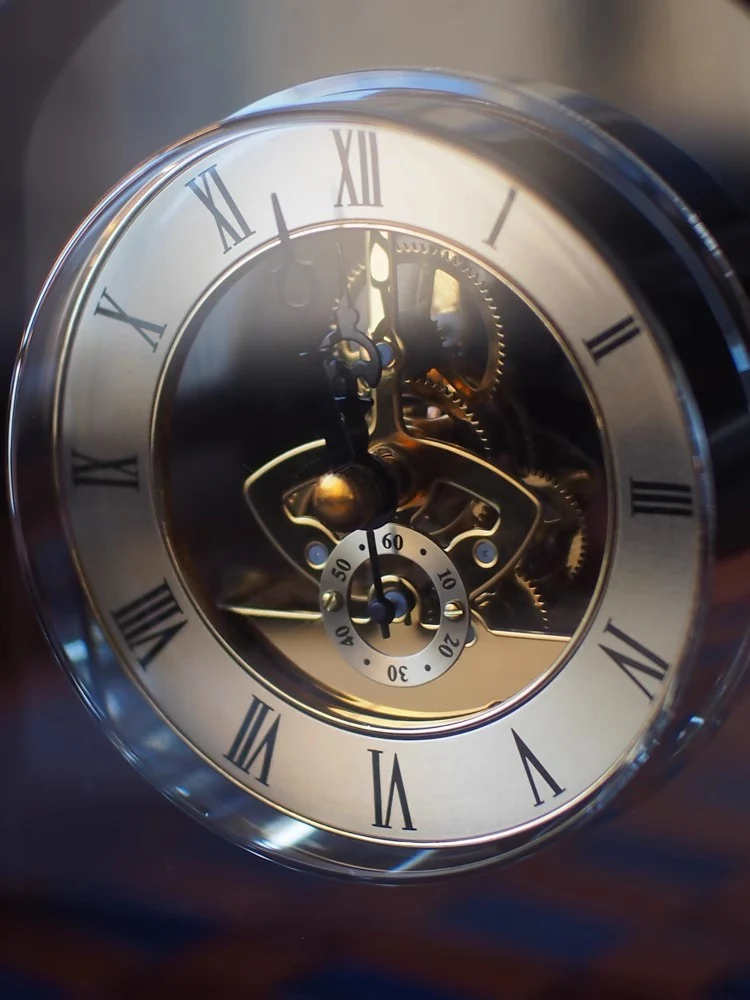 DC122 - MIKIM*TO exclusive! Heavy crystal vintage sitting clock brass home clock desk foyer ornament