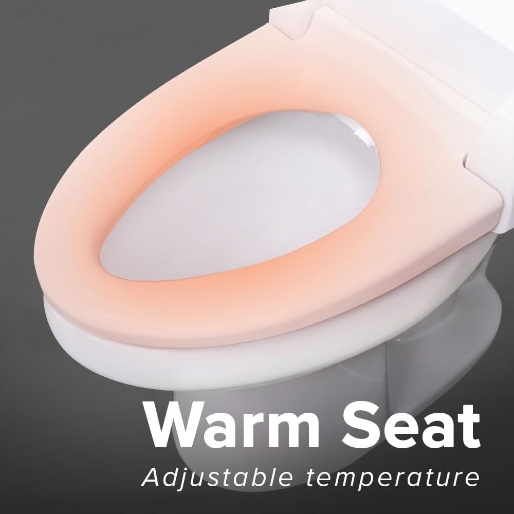 Elongated Electric Bidet Toilet Seat with Heated Seat & Turbo Wash, Side Control Smart Bidet
