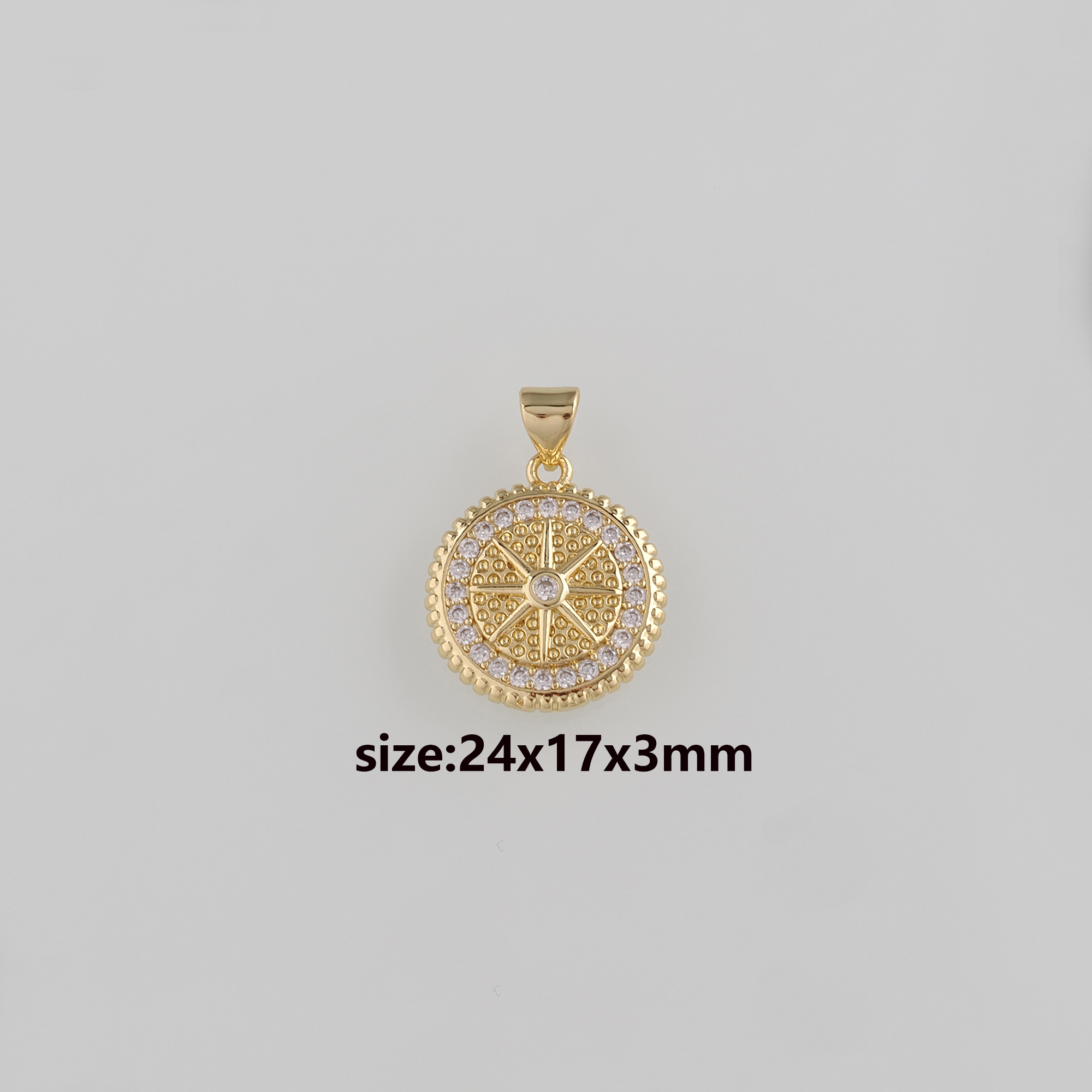 18K Gold Filled North Star Pendant,CZ Micro Pave Celestial Charm Earrings Necklace for DIY Jewelry Making Supply