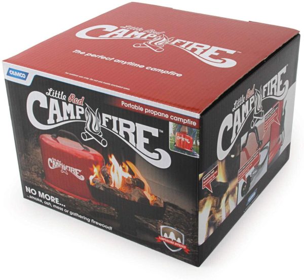 Camco 58031 Little Red Campfire Compact Outdoor Portable Tabletop Propane Heater Fire Pit Bowl for Camping, Tailgating, and Patios, 11.25 Inch