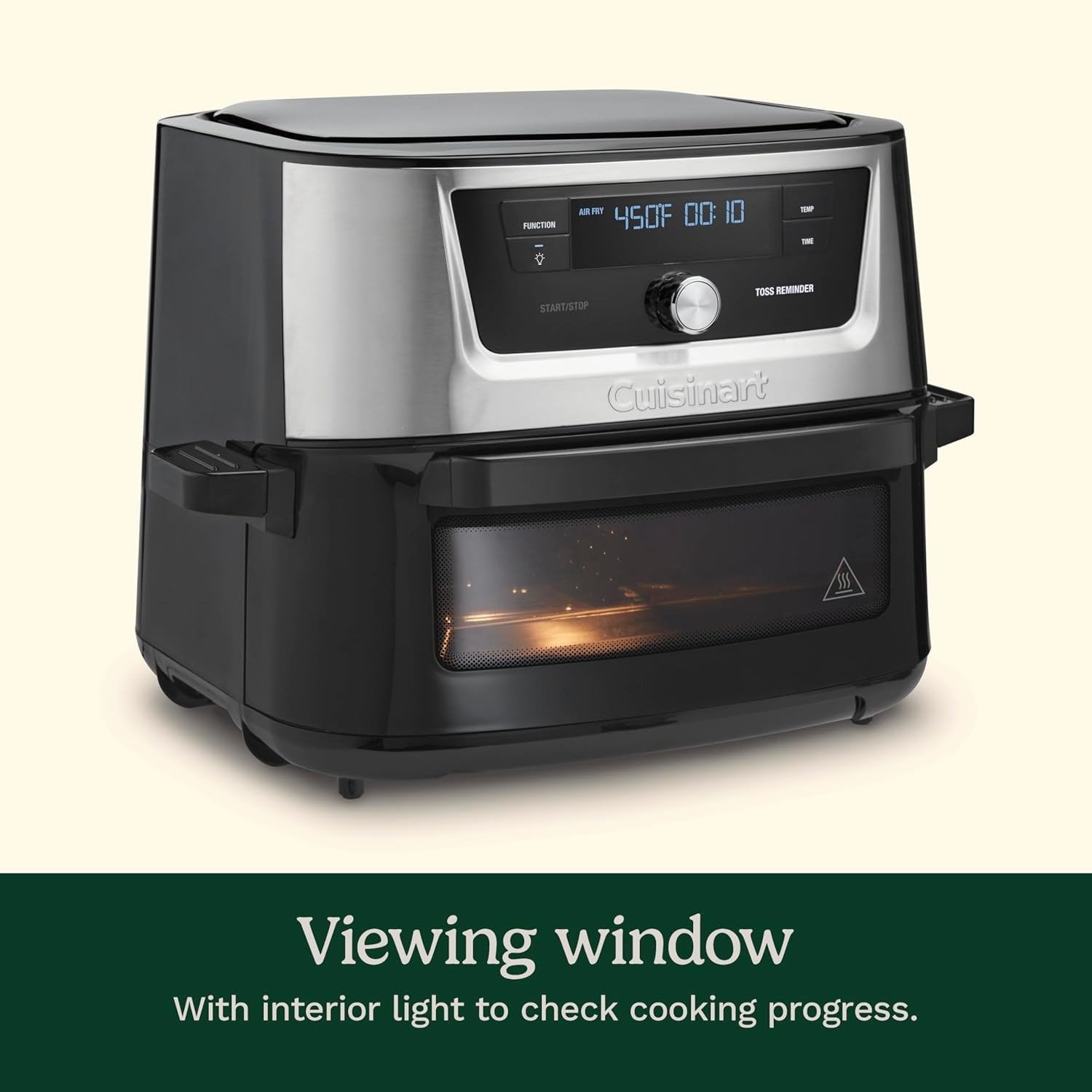 Air Fryer, 9-Quart Basket Stainless Steel Fryer Oven with 6 Presets to Roast, Bake, Broil, Air Fry, Dehydrate and Keep Warm, Dishwasher-Safe Parts, Quick & Easy Meals,Black