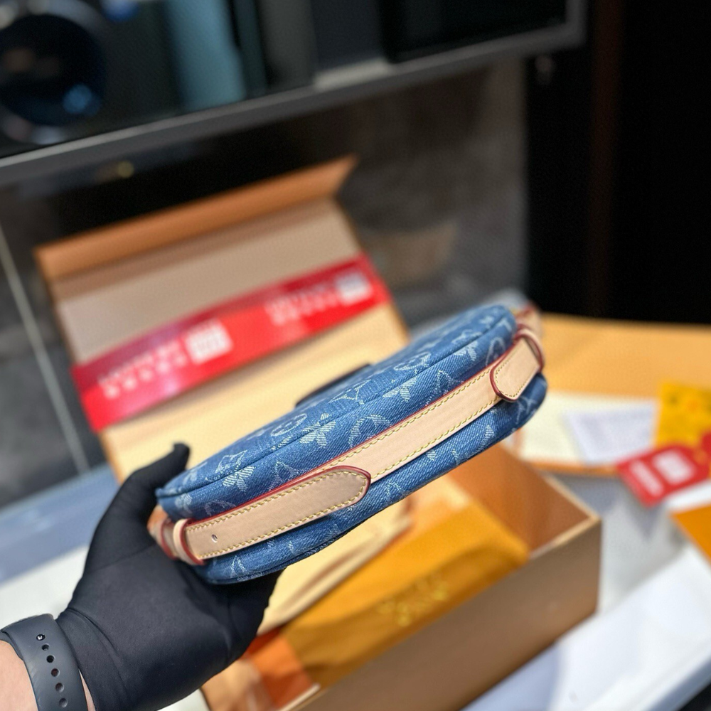 Louis Vuitton Croissant MM Denim Blue 9.8 Inches