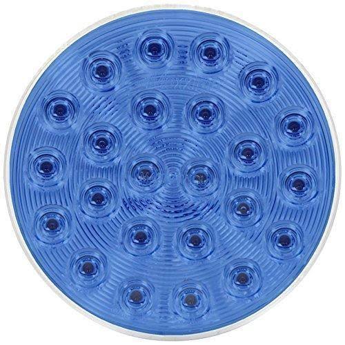 Maxxima M42701BCL 24 LED 4x22 Round Blue/Clear Lens Warning Flasher Light